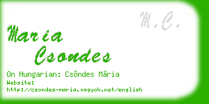 maria csondes business card