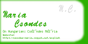 maria csondes business card